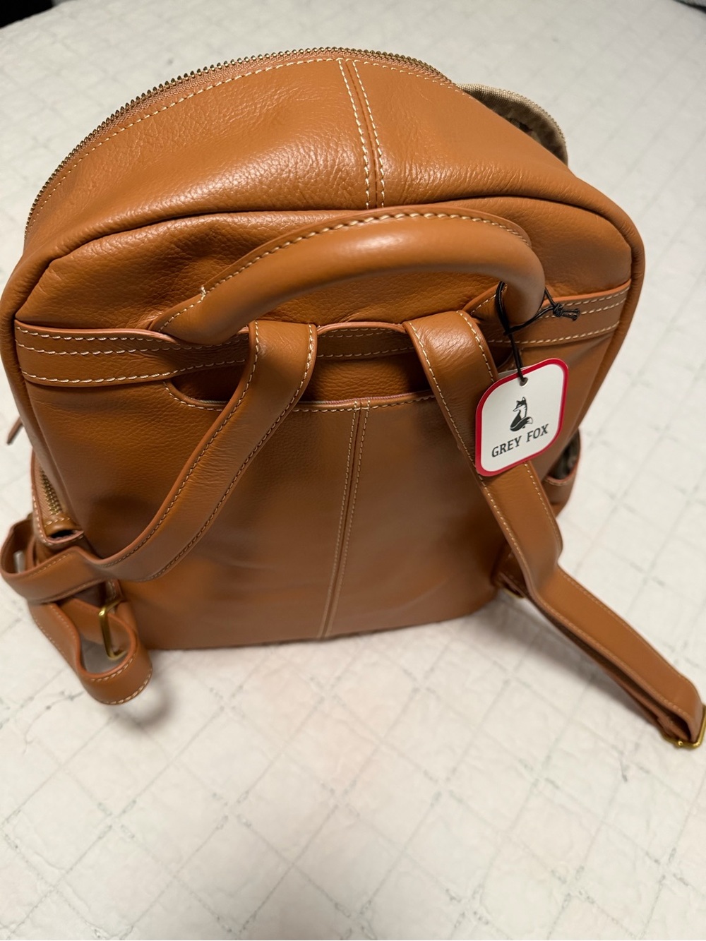 Leather Backpack - Sleek Caramel Carryall